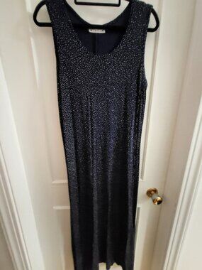 VINTAGE 90s Just Pour Moi Black & White Confetti Maxi Dress - Large